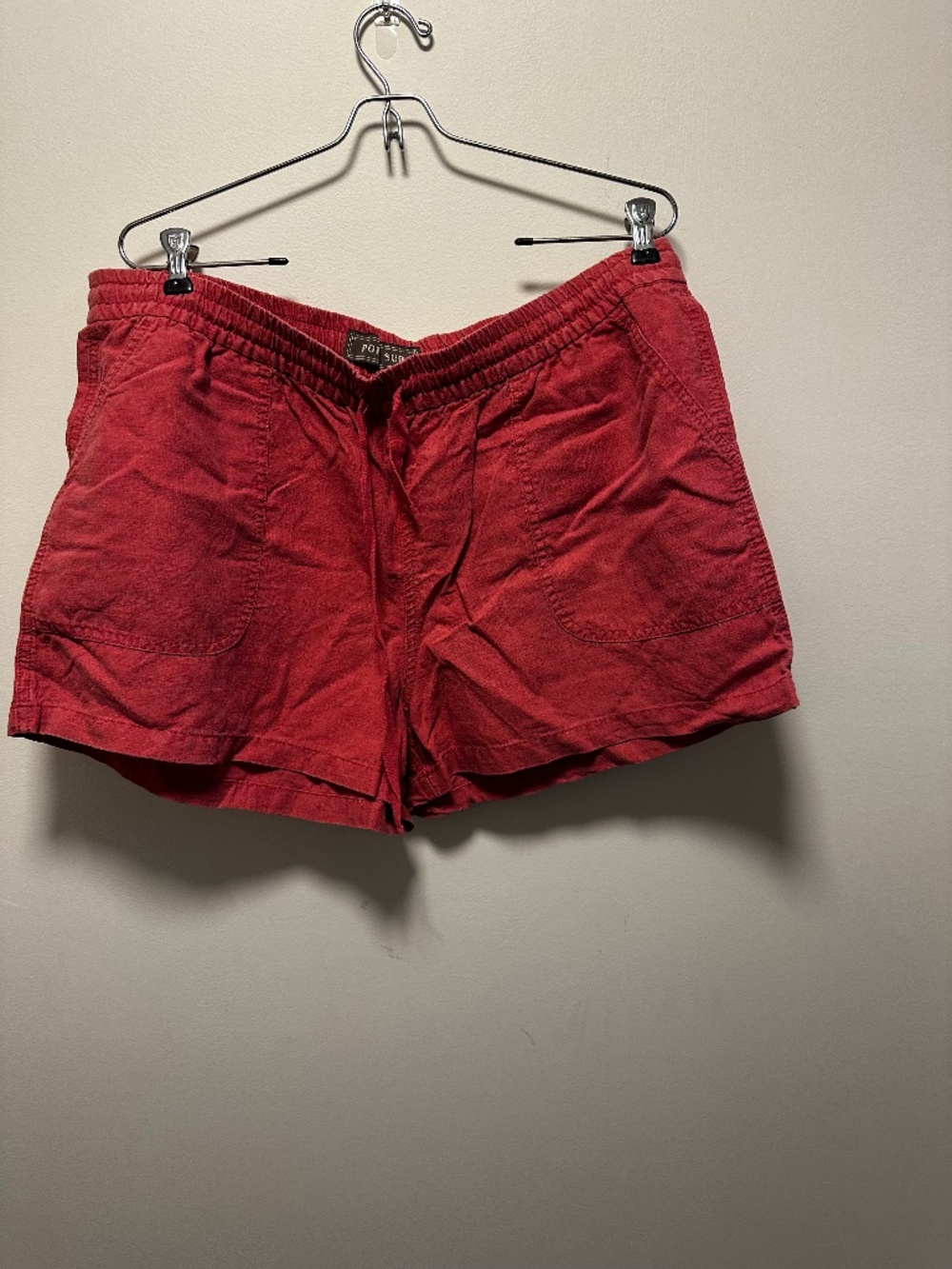 J Crew Point Sur Shorts Nantucket Red Linen/Lyocell Woman's Large Preppy